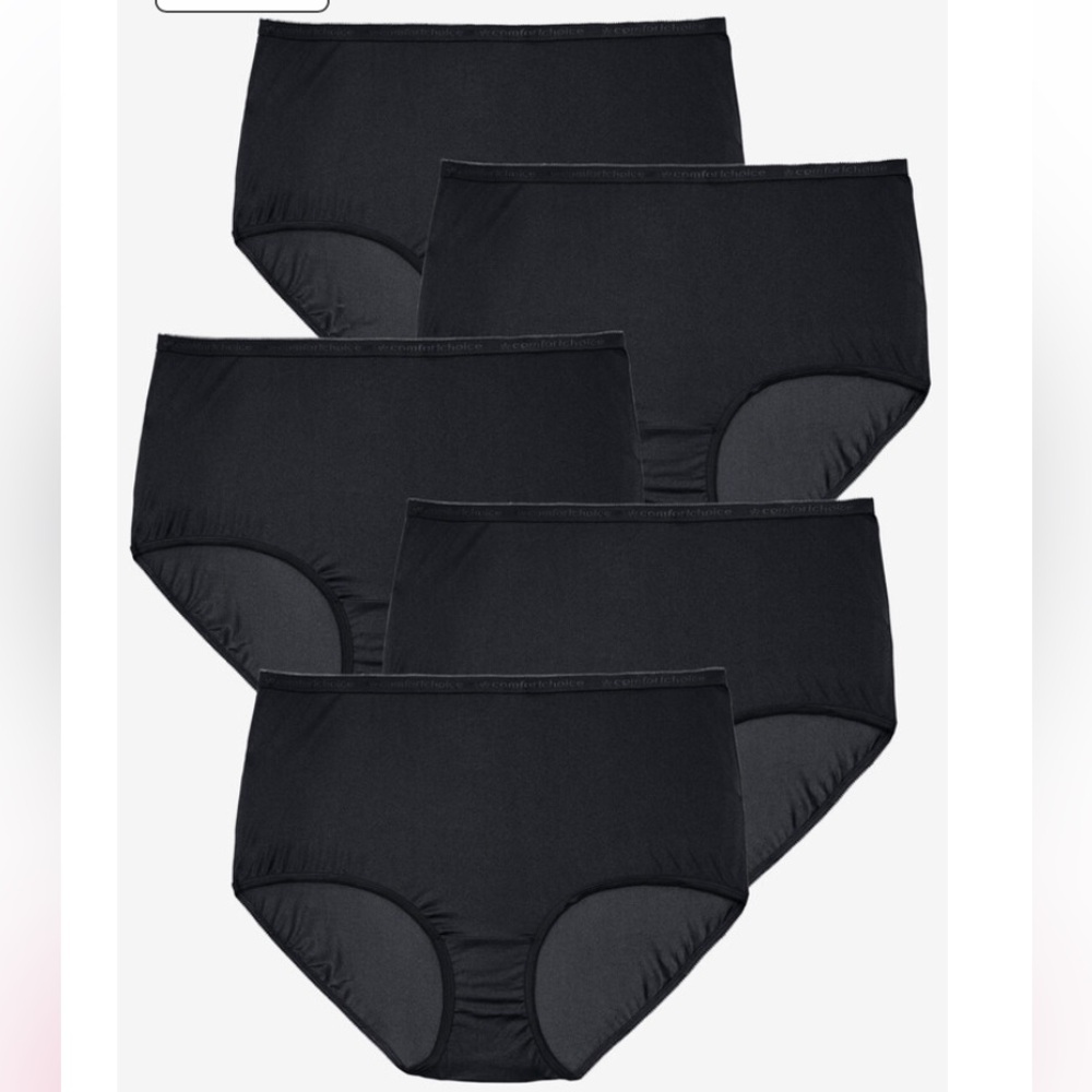 New 5pk Nylon Silky brief Panties size 7X 40 42 14 Comfort Choice
Woman within